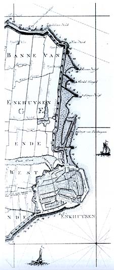 Deze kaart uit 1723, dezelfde waarvan de peilende landmeter op de omslag afkomstig is.