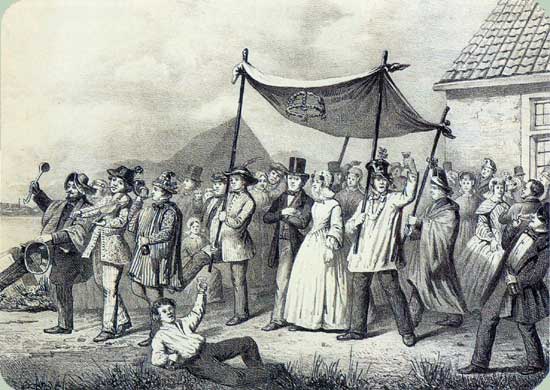 Een bruiloftsfeest duurde omstreeks 1860 soms wel twee dagen.
