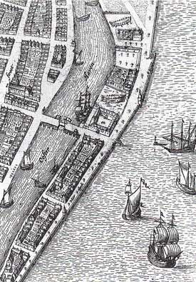 Fragment van de plattegrond van Enkhuizen uit 1666.