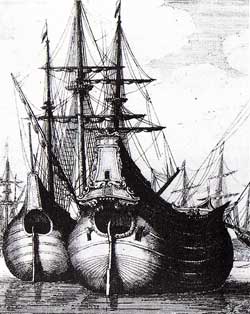Omstreeks 1595 werd in Hoorn het eerste fluitschip gebouwd.
