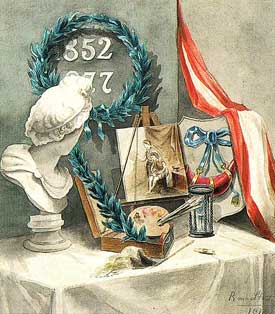 R. van Straten maakte deze tekening met potlood en waterverf in 1877.