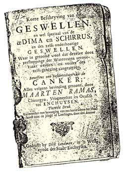 De Enkhuizer chirurgijn Maarten Ramas schreef in de 18de eeuw een medisch boekwerk.