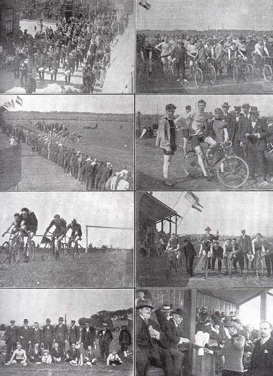 Op Tweede Pinksterdag circa 1925 werden in Hoorn op het terrein van sportpark Hollandia grasbaanwielerwedstrijden gehouden.