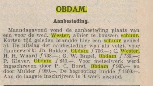 Krantenbericht over de brand op 30 september 1939.