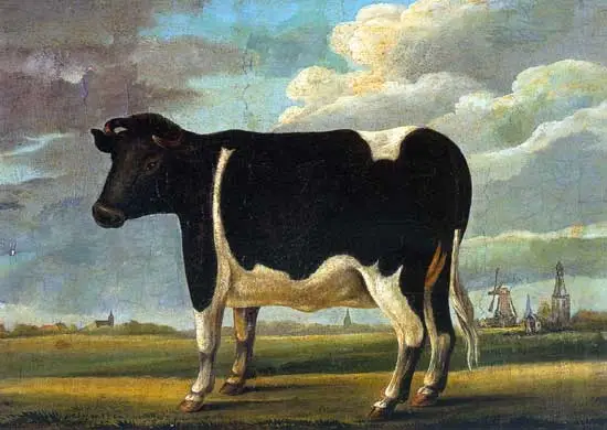 Volgens het onderschrift van dit schilderij werd deze koe op 29 mei 1847 door Klaas Laan uit Opperdoes verkocht voor 410 gulden.