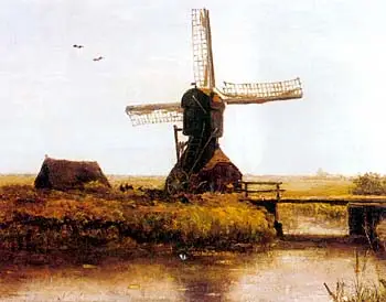 Spinnekopmolen te Winkel, een schilderij uit 1878 van de Amsterdammer Paul Joseph Constantin Gabri&euml;l.