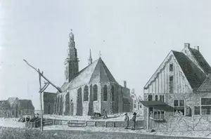 De hervormde kerk van Schagen uit 1450, omstreeks 1790 geschilderd door Hendrik Tavenier.