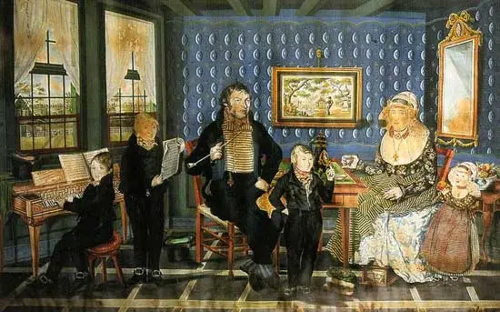 Paulus Jo&euml;ls Rosenberg (1773-1837) schilderde het gezin van Petrus Kraakman en Catharina Schilder.