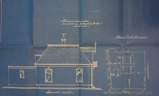 Blauwdruk van de situatie, 1914.