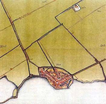 Hoorn werd gesticht langs het riviertje de Gouw.