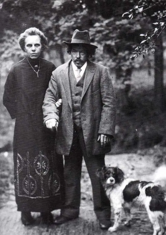 Foto van de Venhuizer wonderdokter Gunstra en zijn vrouw, genomen aan de Oostergouw.