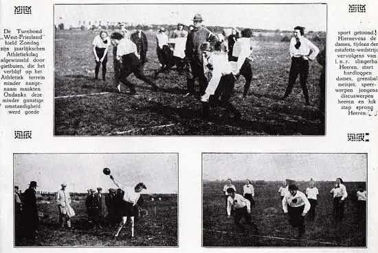 Impressie uit 1926 van de jaarlijkse atletiekdag in Wijdenes.