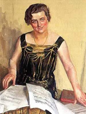 Zangeres Jo Immink uit Obdam, geschilderd door Huib Luns in 1930.