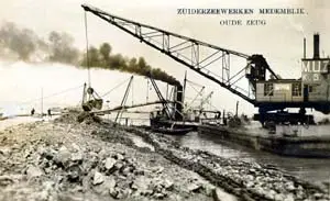 Van de 12 miljoen kubieke meter grond die in de dijk van de Wieringermeer is verwerkt, bestaat de helft uit taai keileem.