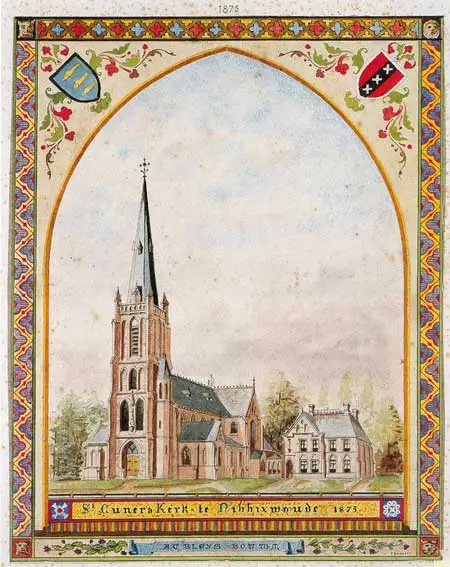 De Cunerakerk in Nibbixwoud uit 1875, ontworpen door de in West-Friesland zeer bekende architect A.C. Bleijs uit Hoorn (1842-1912).