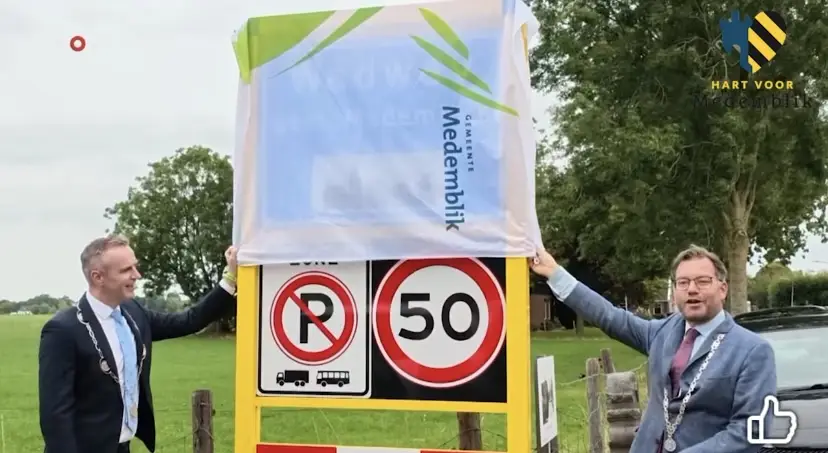 Onthulling Wadway met burgemeesters