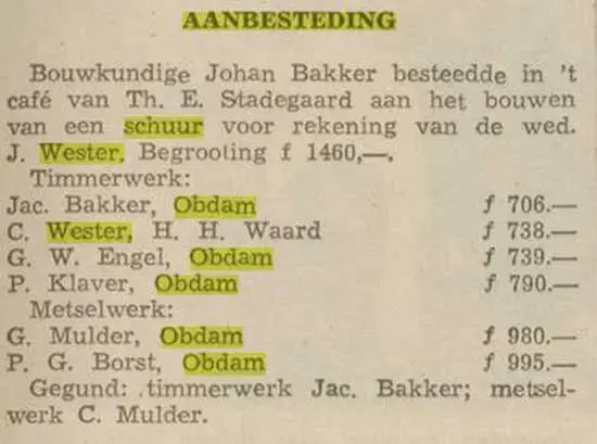 Krantenbericht over de aanbesteding.