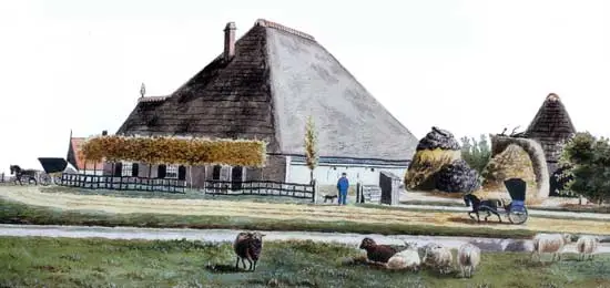 Deze boerderij uit de 18de eeuw stond tot 1889 in de polder Burghorn, ten zuid-westen van Schagen.