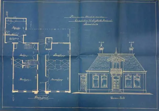 Blauwdruk van het huis, 1914.