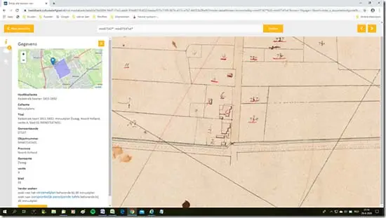 Op deze kadasterafbeelding uit 1832 is nummer 5 de boerderij Dorpsstraat 318.