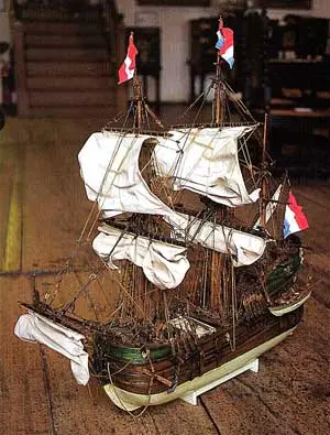 Model van het fluitschip &lsquo;De Swarte Beer&rsquo;.