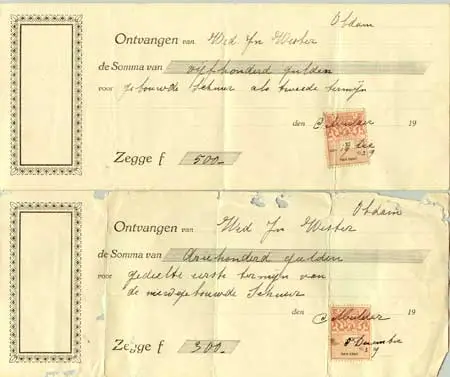 Rekeningen van de bouwers.