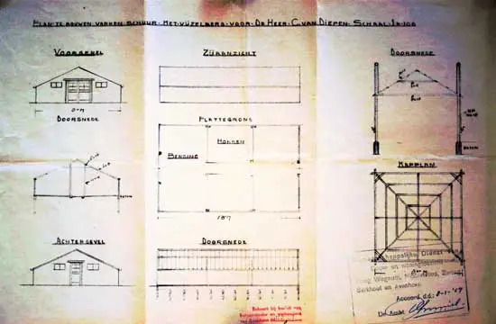 De bouwtekening uit 1957.