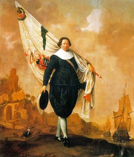 De schutterijen van Enkhuizen hadden elk een vaandeldrager.