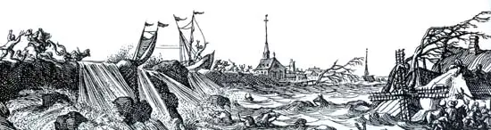 In 1675 begaf de Drechterlandse Westerdijk bij Scharwoude het.