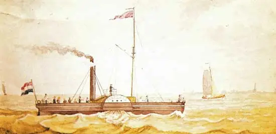 In de 19de eeuw kwam de stoomvaart langzaam op gang in de Nederlandse wateren.