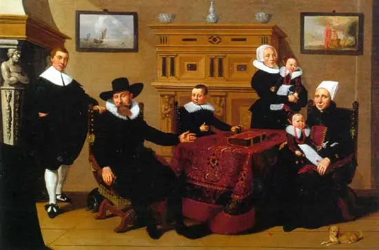 Portret van een Enkhuizer regentenfamilie uit de 17de eeuw.