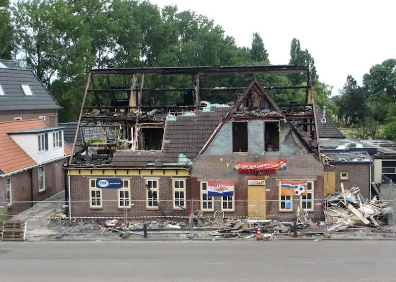De verbrande Bierkaai in 2014