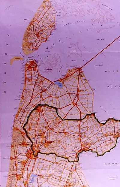 I-1. Moderne kaart van Noord-Holland boven 't IJ